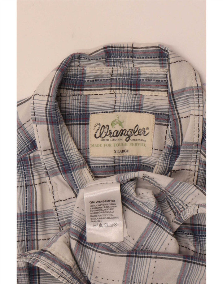 Camisa masculina Wrangler XL azul marinho xadrez algodão