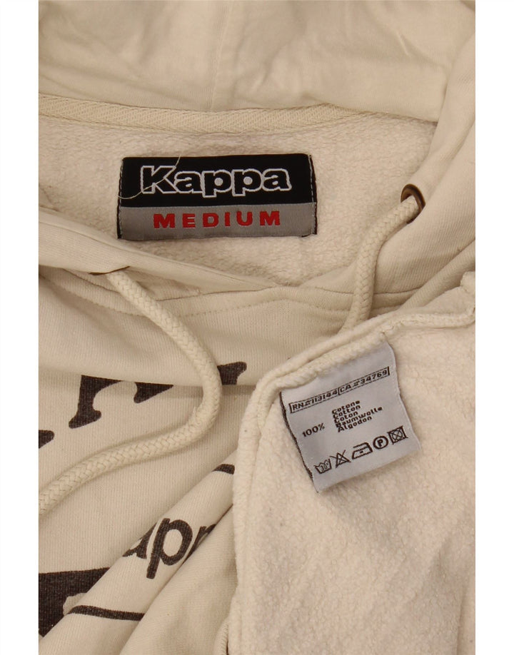 KAPPA moletom feminino com capuz gráfico de treinamento Reino Unido 14 médio off white algodão