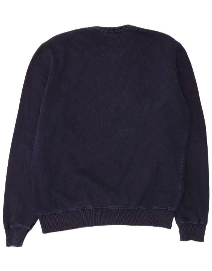 Superdry moletom masculino jumper grande algodão azul marinho