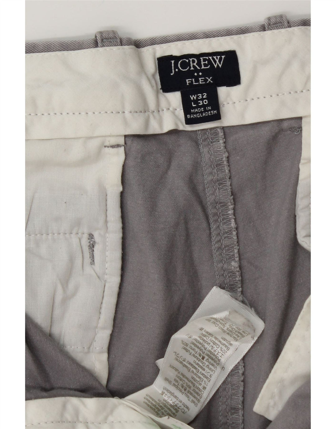 J. CREW Calça Chino Masculina Slim W32 L28 Algodão Cinza