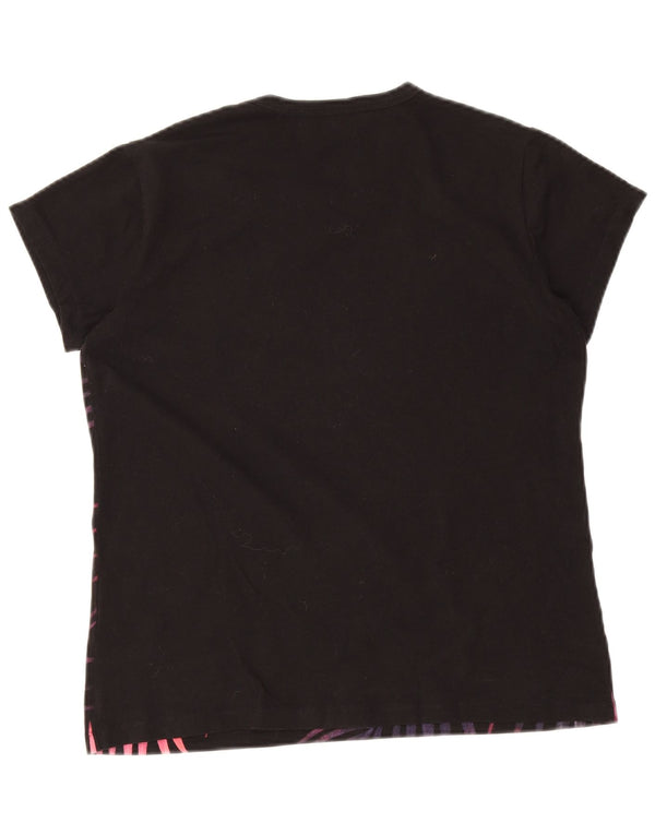 Camiseta feminina gráfica Koala Bay UK 14 grande algodão preto havaiano