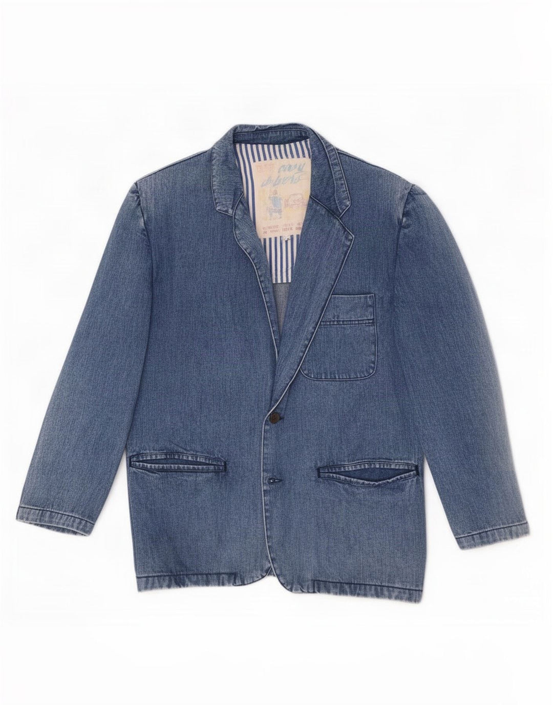 Jaqueta blazer masculina Carrera com 2 botões jeans Reino Unido 38 algodão azul médio