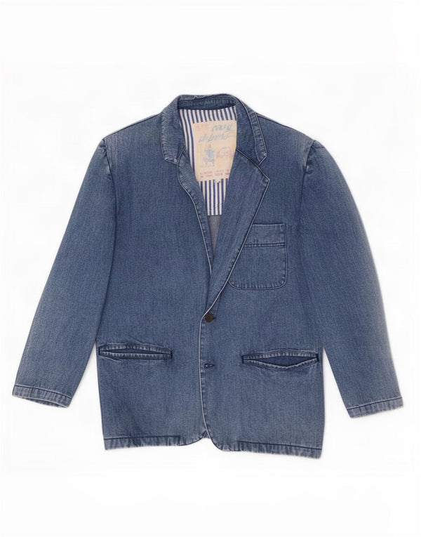 Jaqueta blazer masculina Carrera com 2 botões jeans Reino Unido 38 algodão azul médio