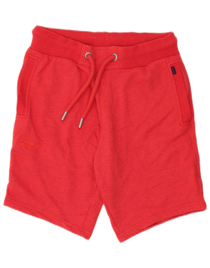 Superdry Mens Sport Shorts Médio Algodão Vermelho