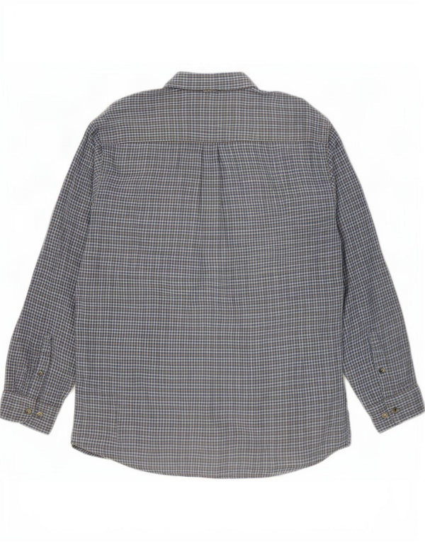 Camisa masculina de flanela Timberland grande algodão xadrez azul