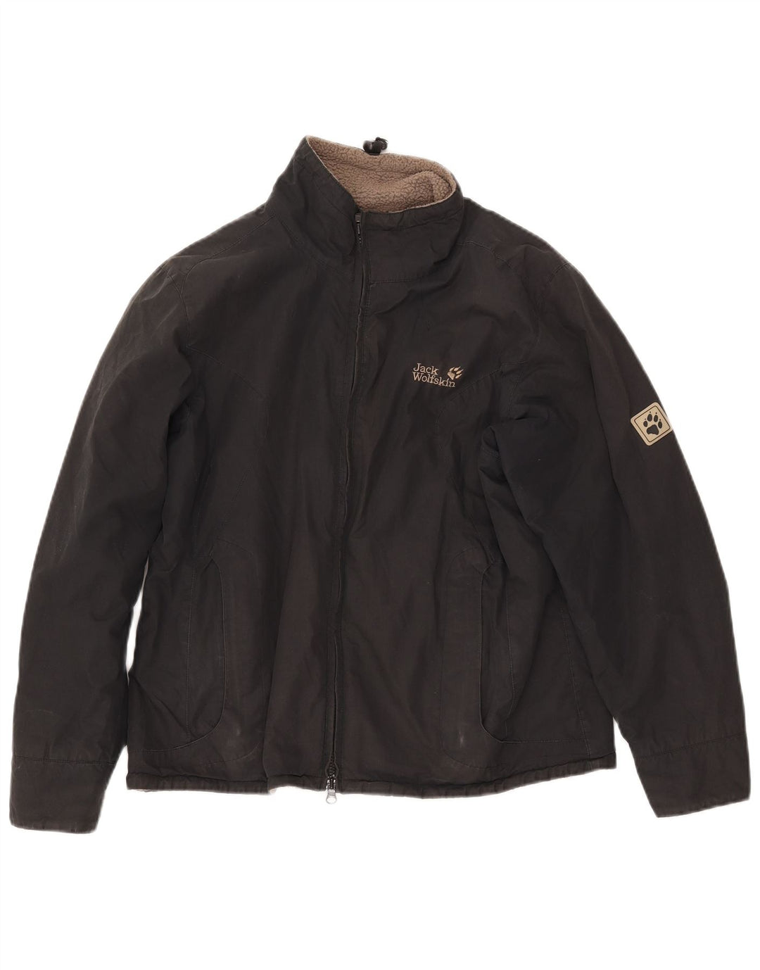 Jaqueta corta-vento feminina JACK WOLFSKIN Reino Unido 12 poliéster preto médio