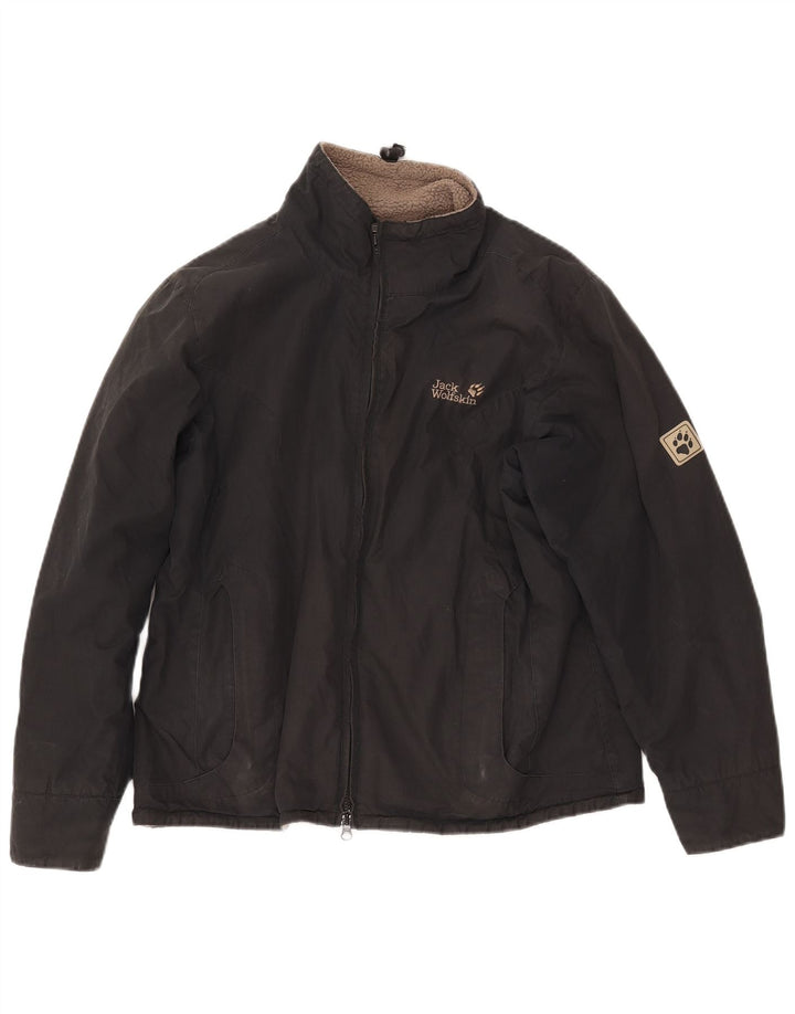 Jaqueta corta-vento feminina JACK WOLFSKIN Reino Unido 12 poliéster preto médio