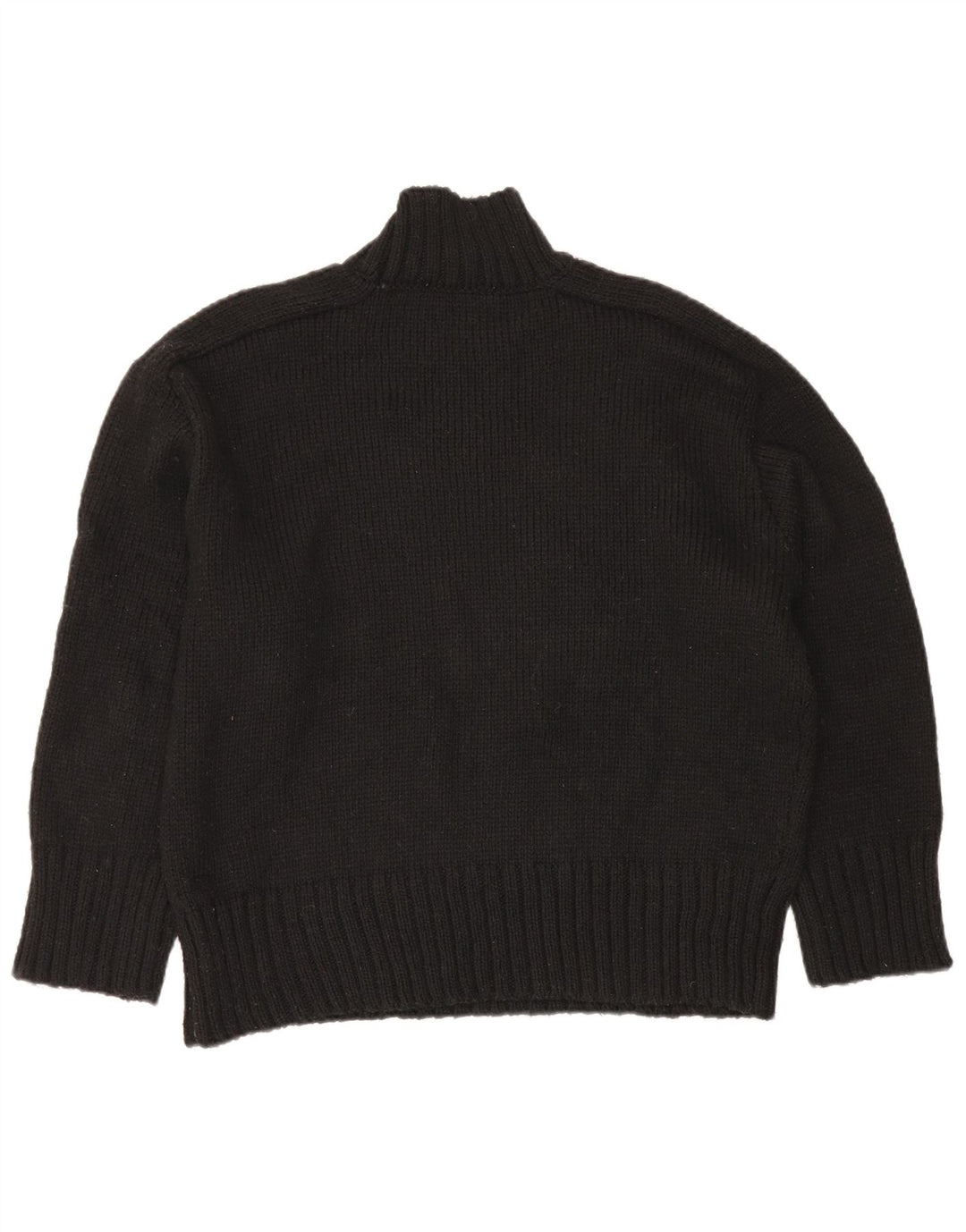 Zara Suéter feminino oversized com gola de tartaruga Reino Unido 16 grande preto