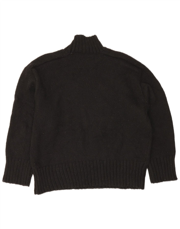 Zara Suéter feminino oversized com gola de tartaruga Reino Unido 16 grande preto