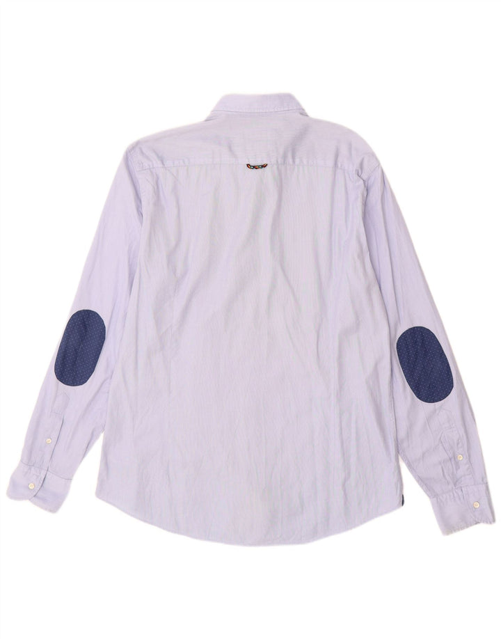 Camisa masculina Massimo Dutti grande algodão azul