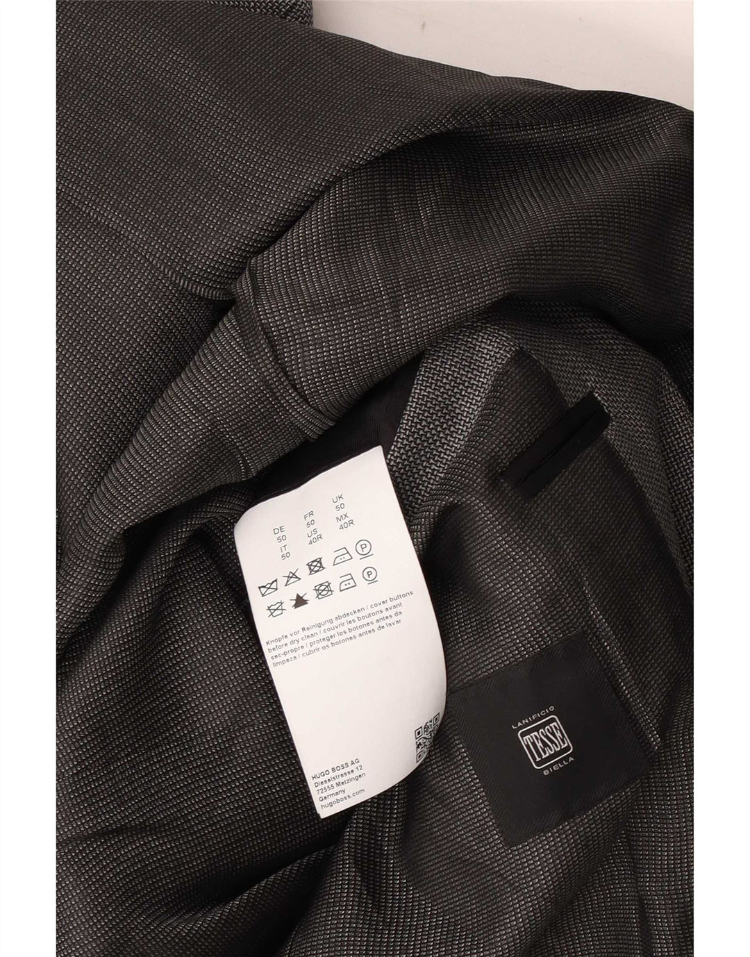 Jaqueta Blazer Masculina Lanificio In Biella 2 Botões UK 50 Grande Cinza