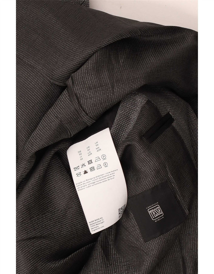 Jaqueta Blazer Masculina Lanificio In Biella 2 Botões UK 50 Grande Cinza