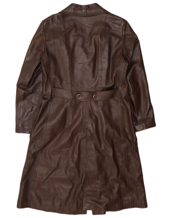 Vintage Womens Leather Coat IT 48 XL Burgundy