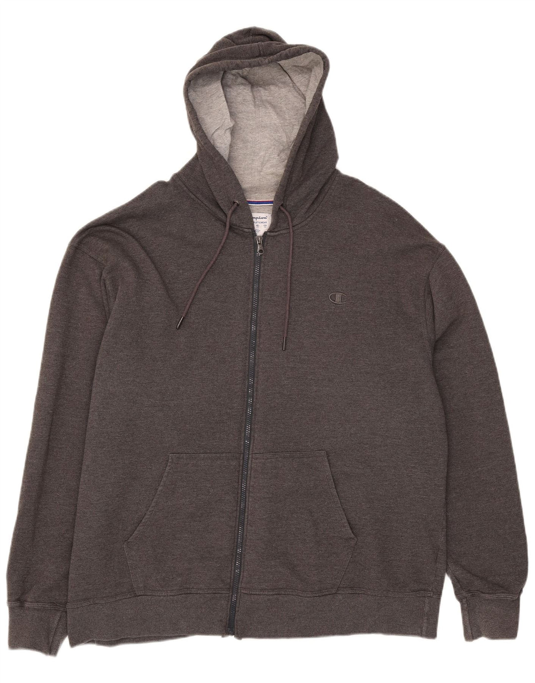 Suéter masculino Champion com capuz e zíper 2XL algodão cinza
