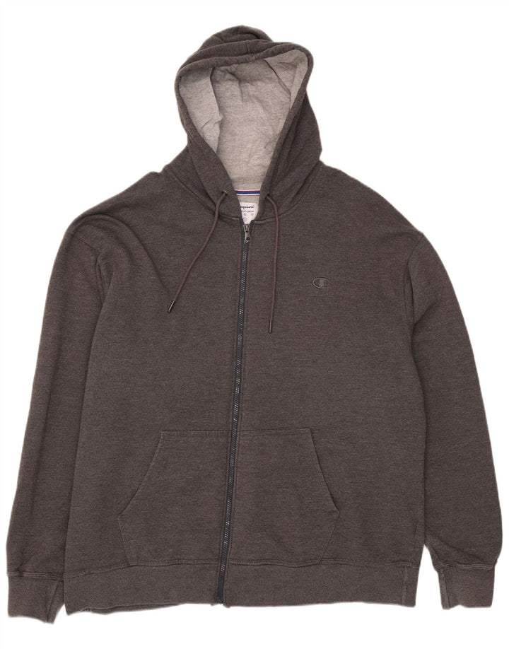 Suéter masculino Champion com capuz e zíper 2XL algodão cinza