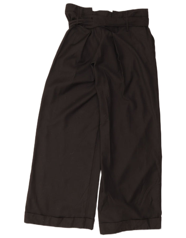 Calças casuais femininas Topshop UK 12 médio W32 L32 poliéster preto