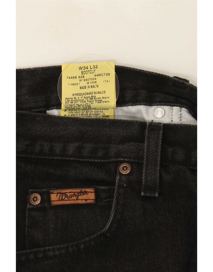 Wrangler Mens Bootcut Jeans W34 L27 Algodão Preto