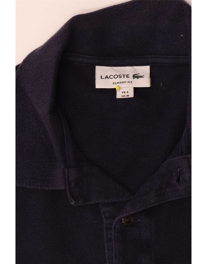 Camisa polo masculina Lacoste Classic Fit tamanho 4 médio azul marinho algodão