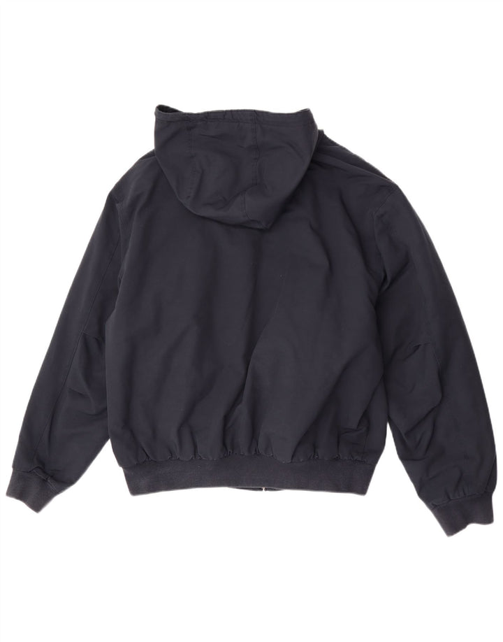 Jaqueta bomber masculina com capuz Lacoste tamanho 54 XL azul marinho poliéster