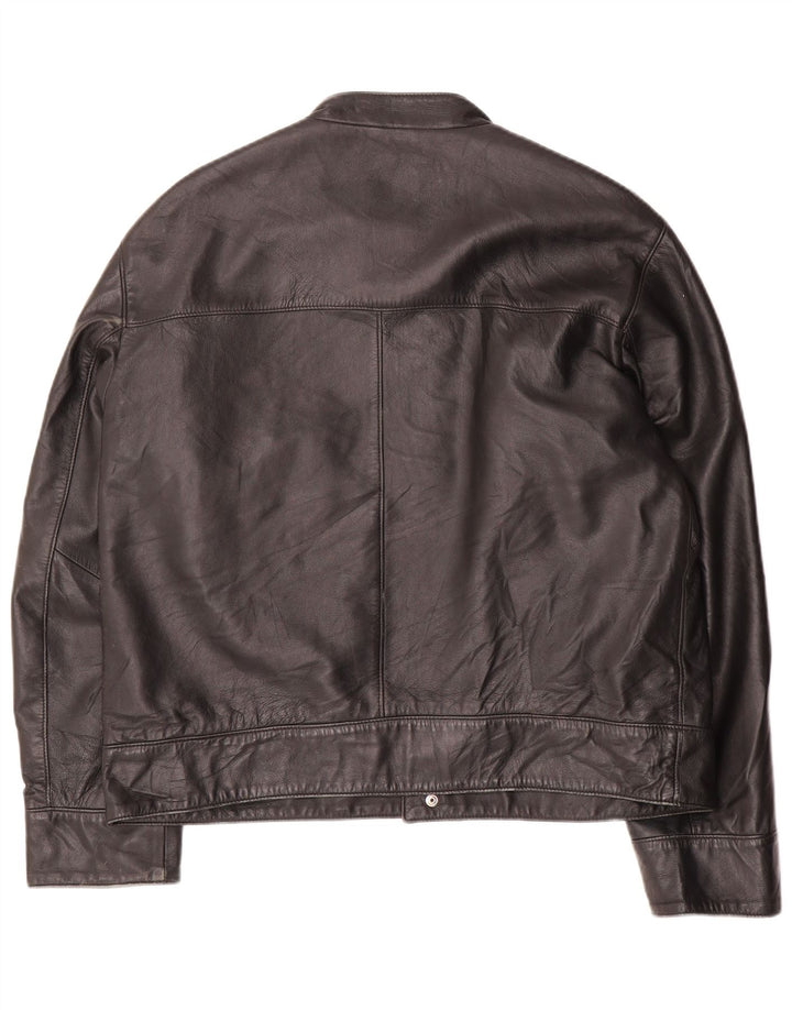 Jaqueta masculina de couro bomber Essebi Reino Unido 40 grande couro preto