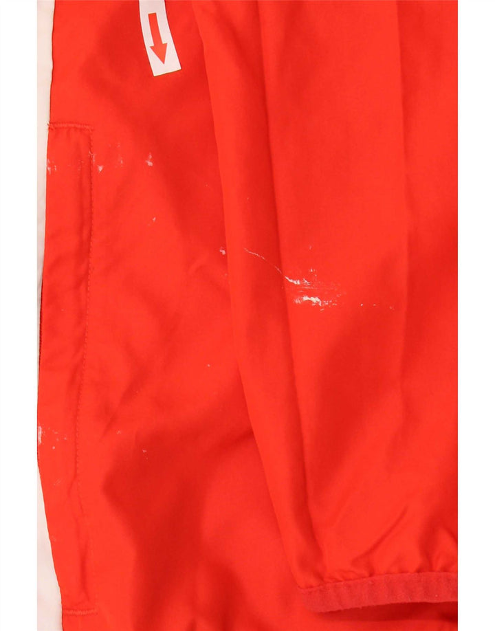 Adidas masculino moletom com capuz jaqueta superior poliéster colorblock vermelho médio