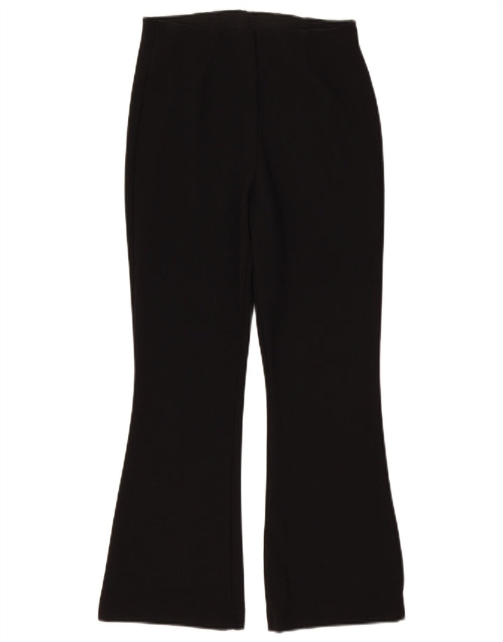 Zara Calça feminina flare casual grande W32 L26 poliéster preto