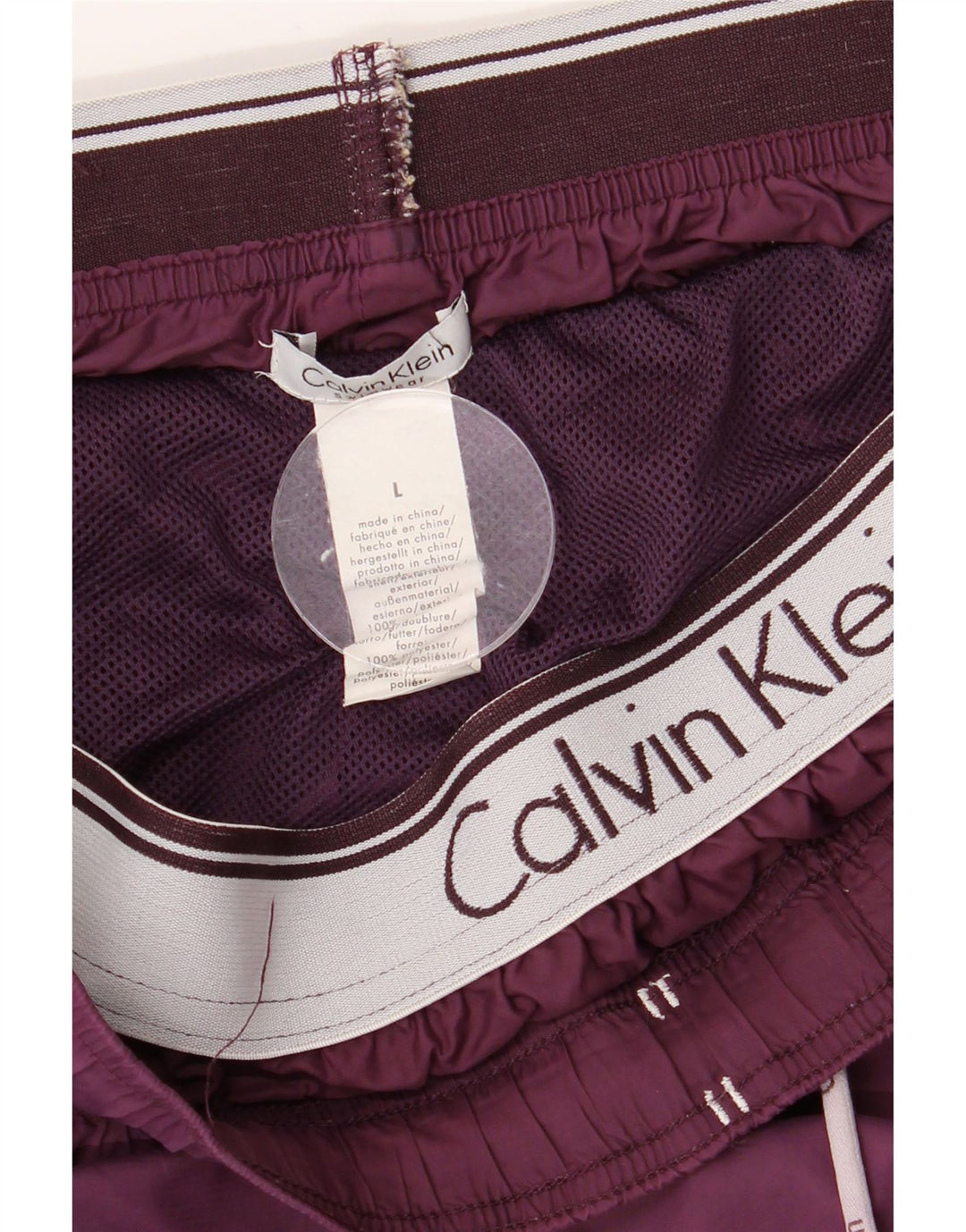 Shorts de natação masculino Calvin Klein grande roxo nylon