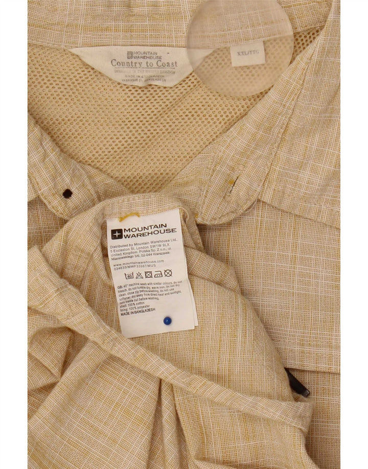 Camisa masculina de manga curta Mountain Warehouse 2XL algodão bege