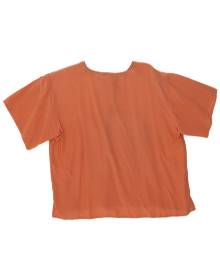Blusa feminina vintage UK 18 XL laranja seda