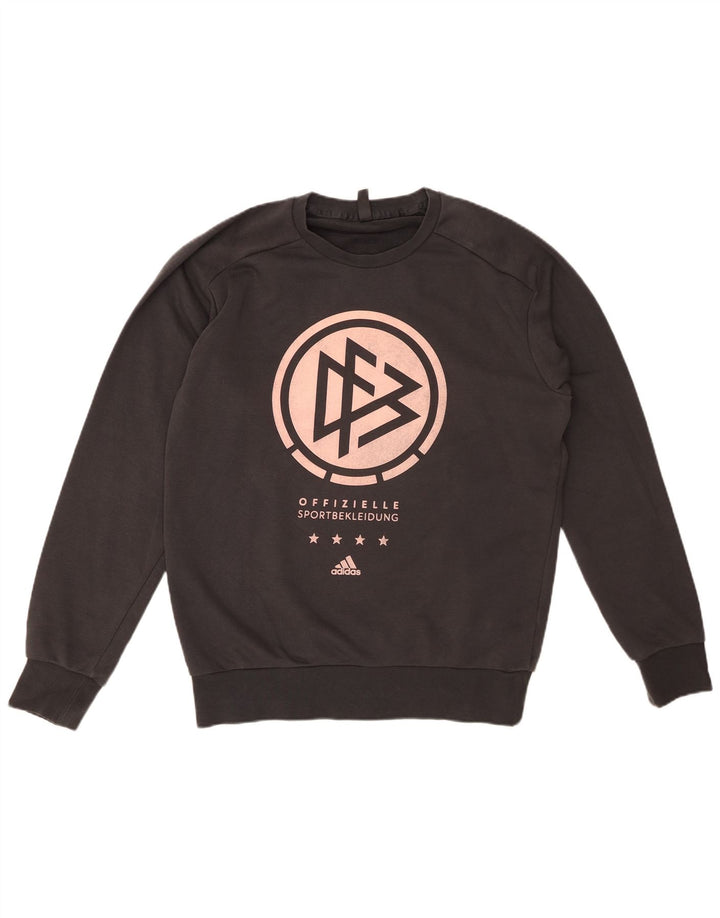 ADIDAS Mens Graphic Sweatshirt Jumper Médio Algodão Cinzento