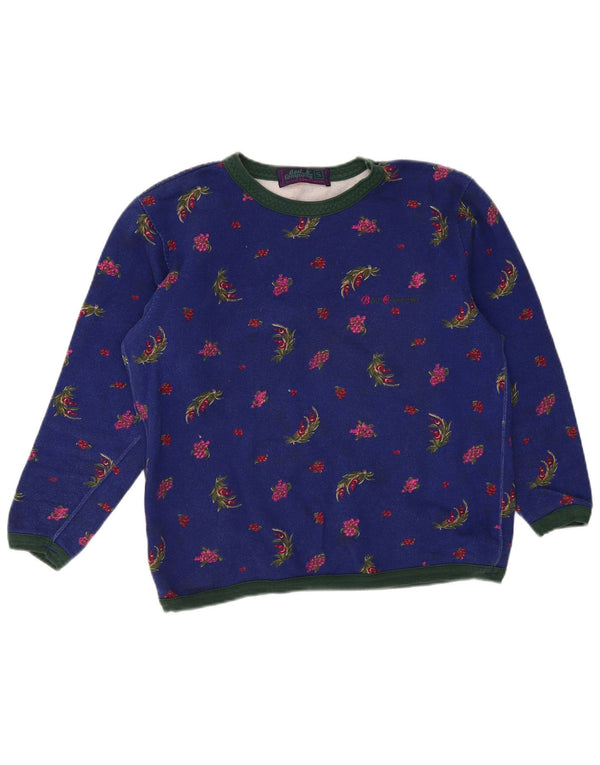 Suéter feminino oversized da Best Company Reino Unido 10 pequeno azul floral