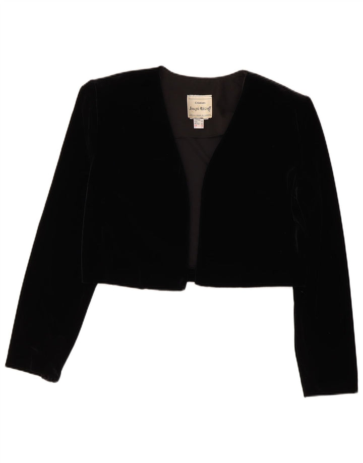 Jaqueta Bolero Feminina de Veludo Joseph Ribkoff Reino Unido 12 Médio Preto