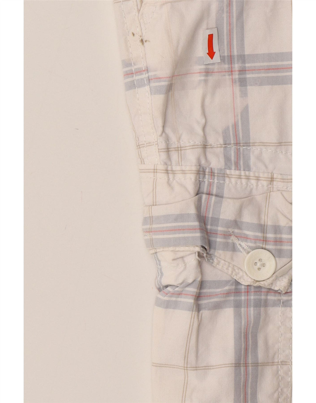 Shorts cargo masculino CALVIN KLEIN W32 algodão xadrez médio branco