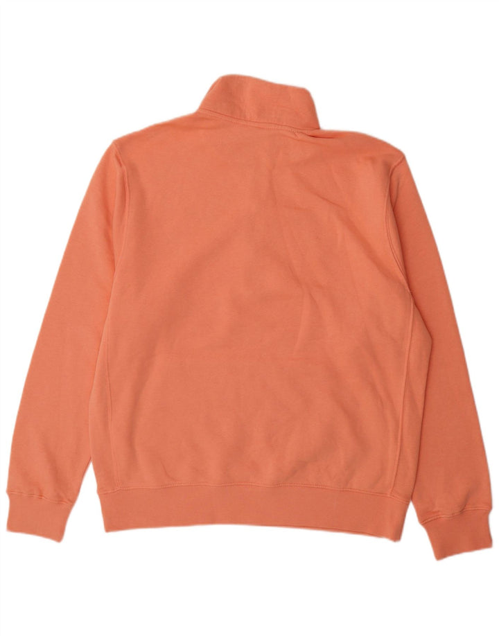 Moletom masculino Nike com zíper e gola alta de algodão laranja médio