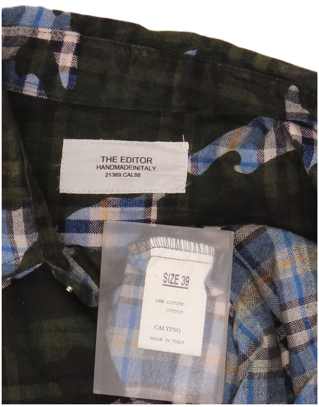 Camisa masculina vintage tamanho 39 algodão xadrez verde médio