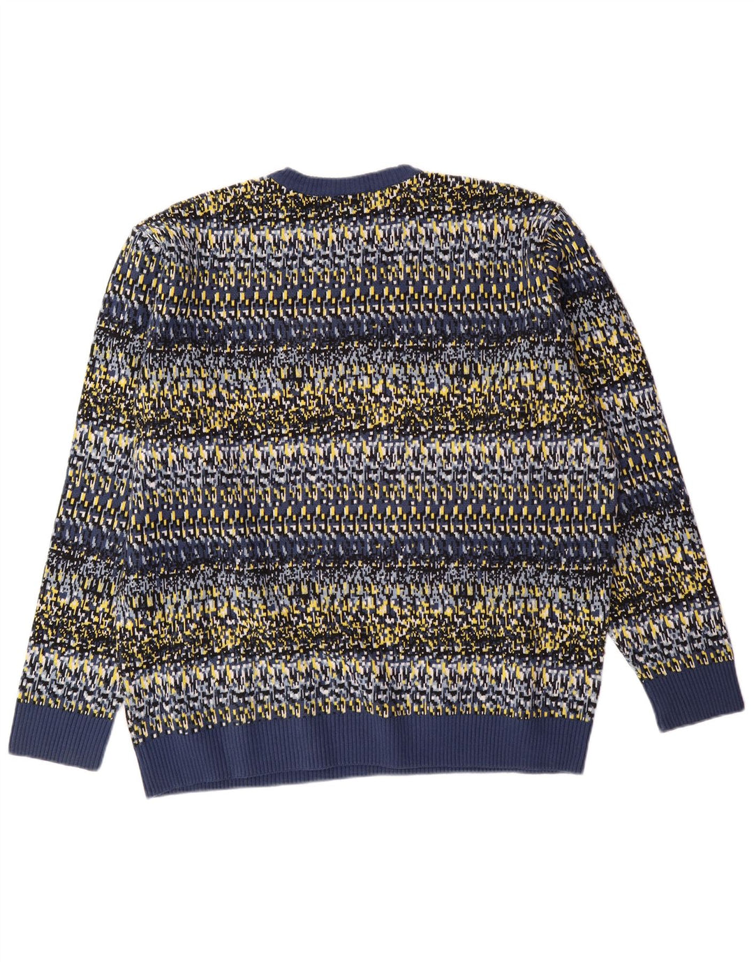 Suéter masculino LACOSTE com gola redonda tamanho 7 2XL algodão geométrico azul