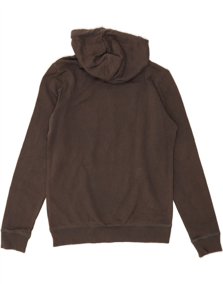 NAPAPIJRI Mens Graphic Hoodie Jumper Small Brown Cotton Vintage Napapijri and Second-Hand Napapijri from Messina Hembry 