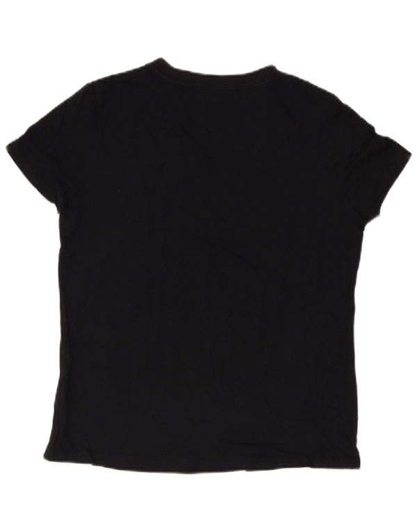 Camiseta feminina gráfica Adidas UK 16/18 grande algodão preto