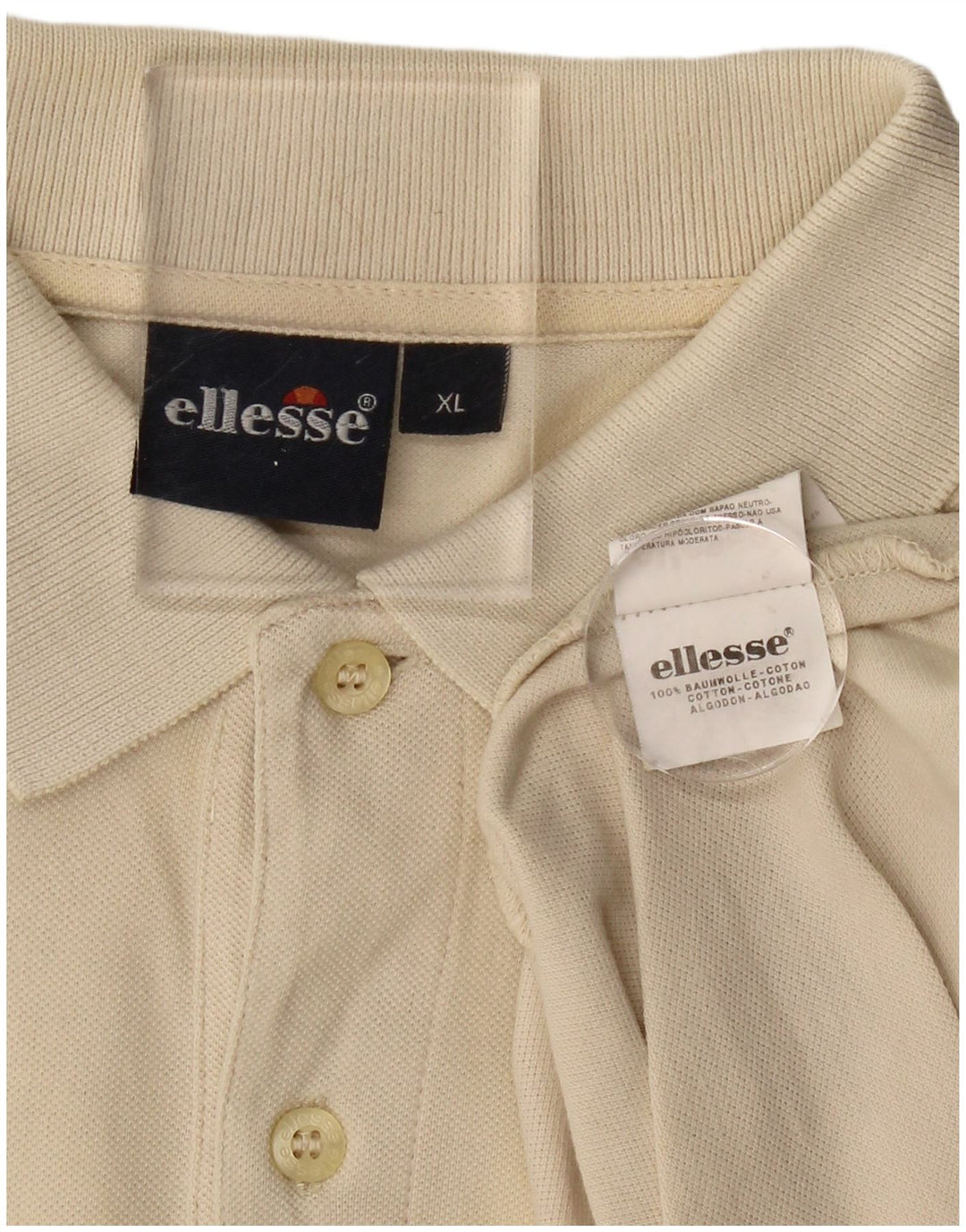 Camisa polo masculina ELLESSE XL algodão bege
