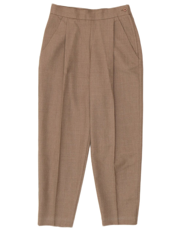 Calça feminina vintage cintura alta casual pequena W26 L24 bege