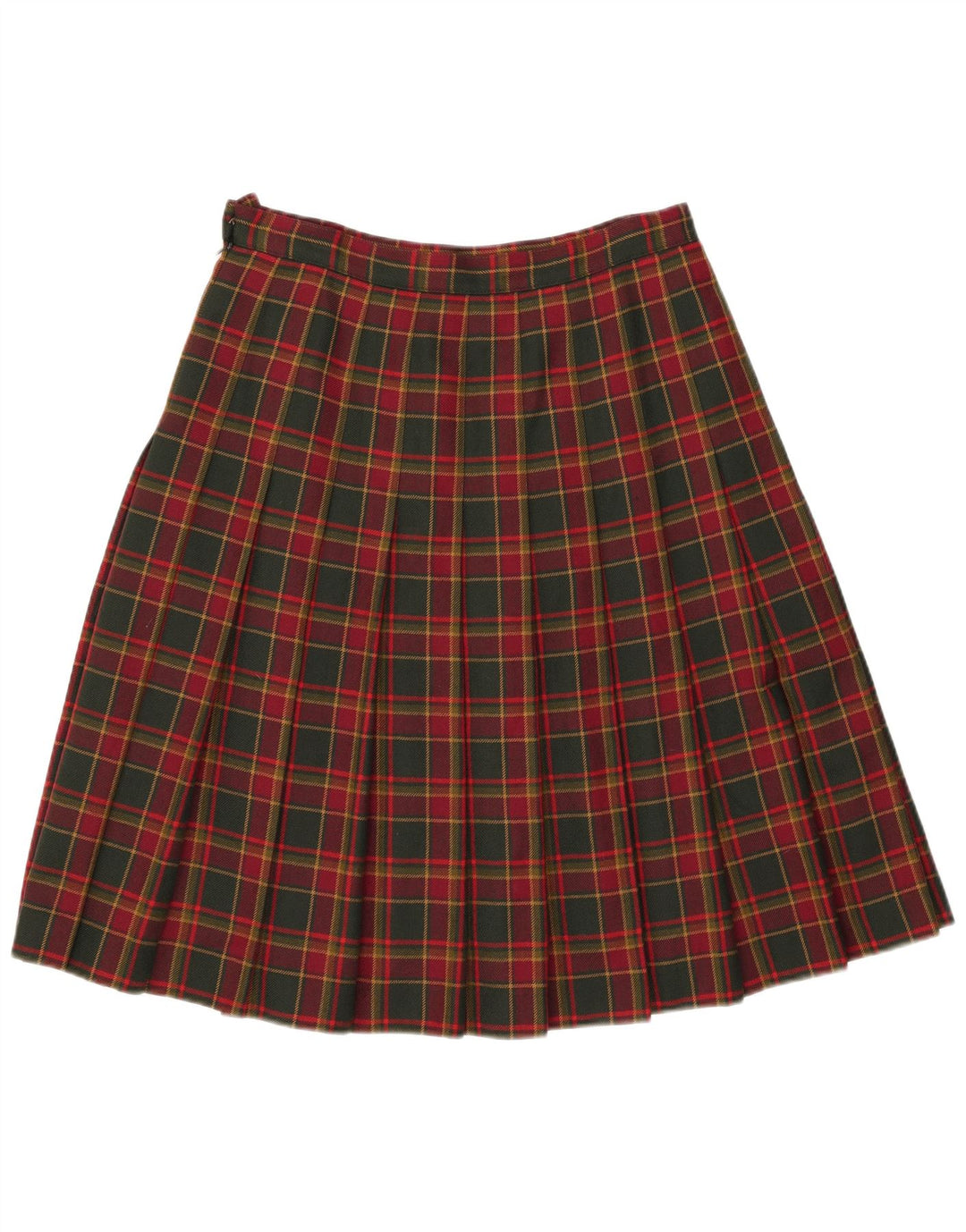 Steinbock Saia feminina plissada com faca W32 grande xadrez vermelho