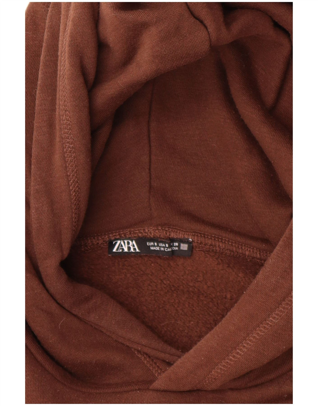 Jumper com capuz feminino Zara UK 10 pequeno marrom