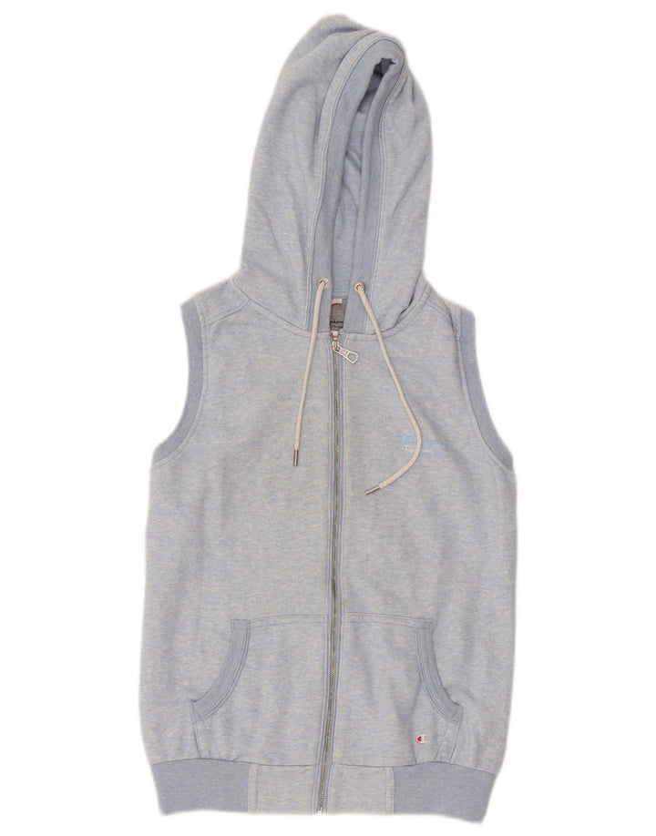 Suéter feminino CHAMPION Heritage Classics com capuz e zíper Reino Unido 10 pequeno azul