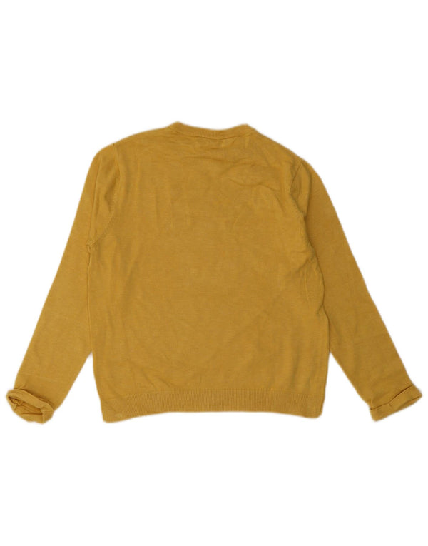 ZARA Suéter feminino com gola redonda, 11-12 anos, viscose amarela