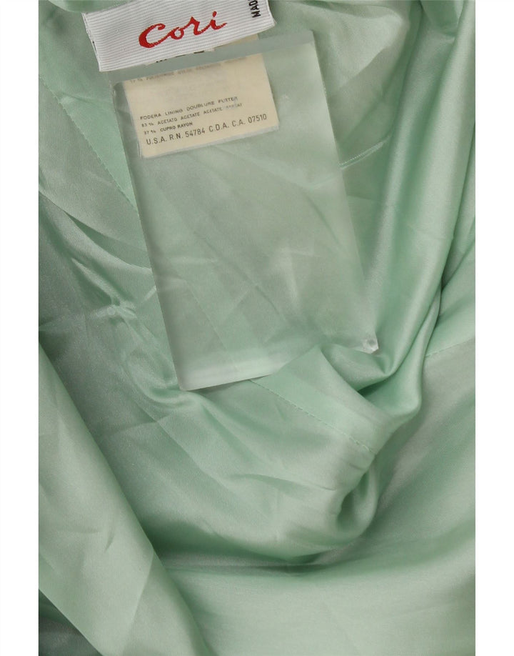 Jaqueta blazer feminina vintage com 1 botão Reino Unido 18 XL lã verde