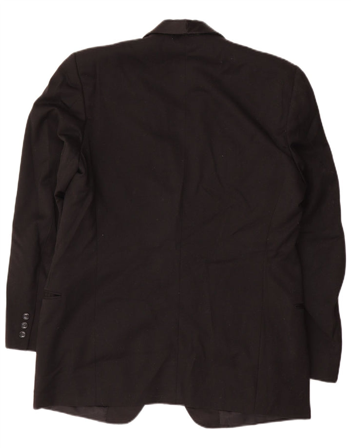 Terno masculino vintage de 1 botão e 2 peças IT 52 XL W32 L30 preto