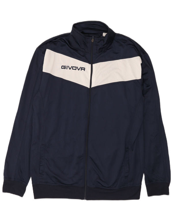 Jaqueta masculina de agasalho gráfico Givova 4XL azul marinho colorblock