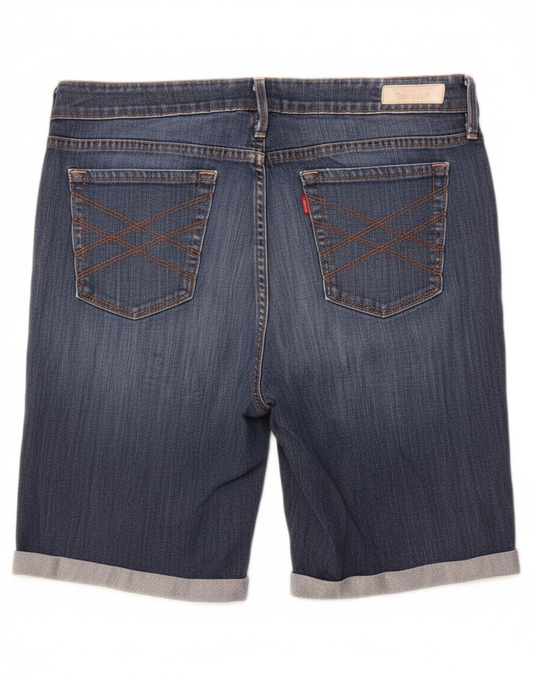 Shorts jeans feminino Levi's 545 Bermuda US 10 grande W34 azul algodão