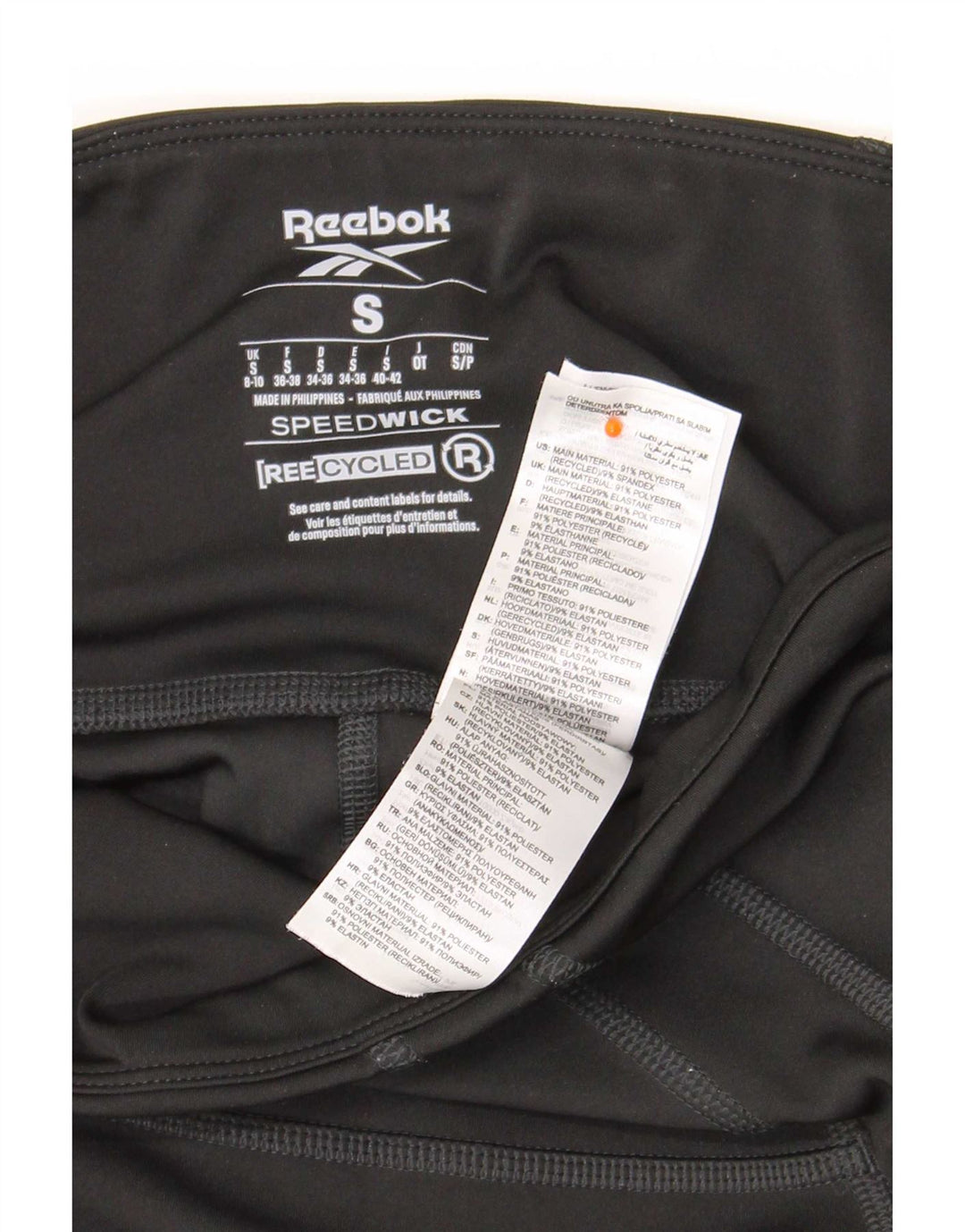 Leggings Reebok Mulher UK 8/10 Pequeno Poliéster Preto