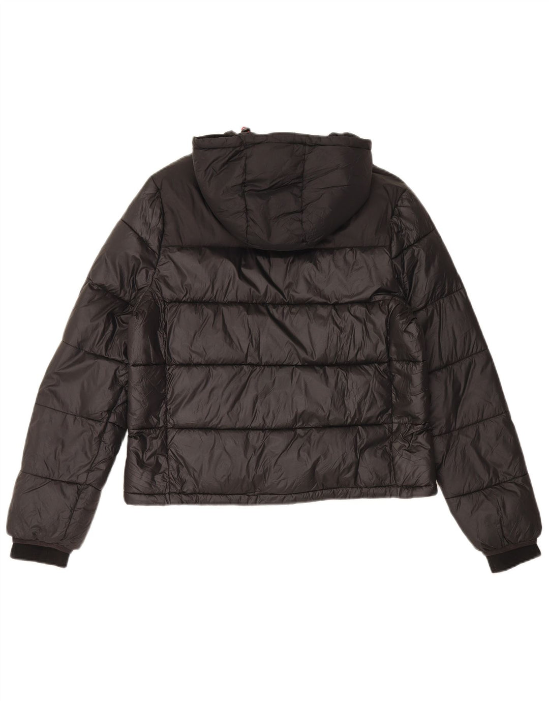 Jaqueta feminina acolchoada com capuz Jack Wills UK 12 poliamida preta média